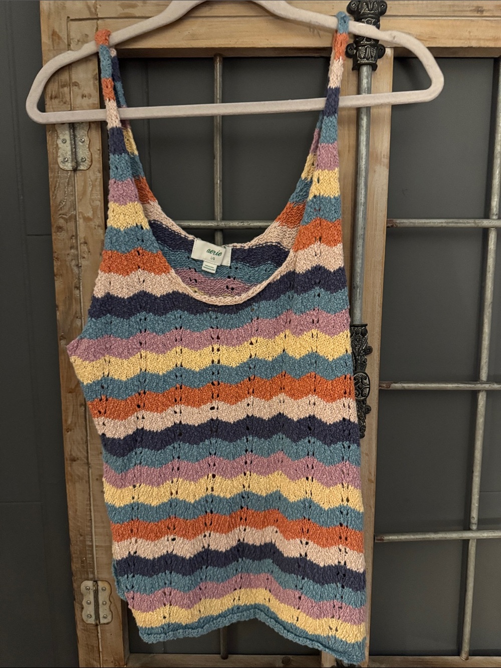 Aerie Pastel Multi-Stripe Knit Tank Top